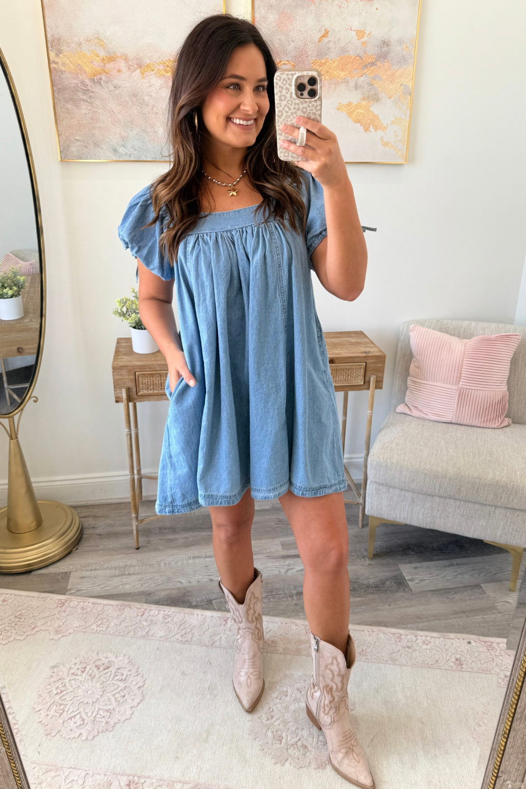 Frills & Flounce Denim Dress