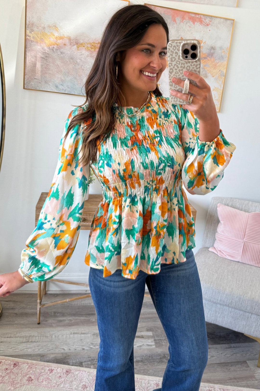 Pattern Play Smocked Top