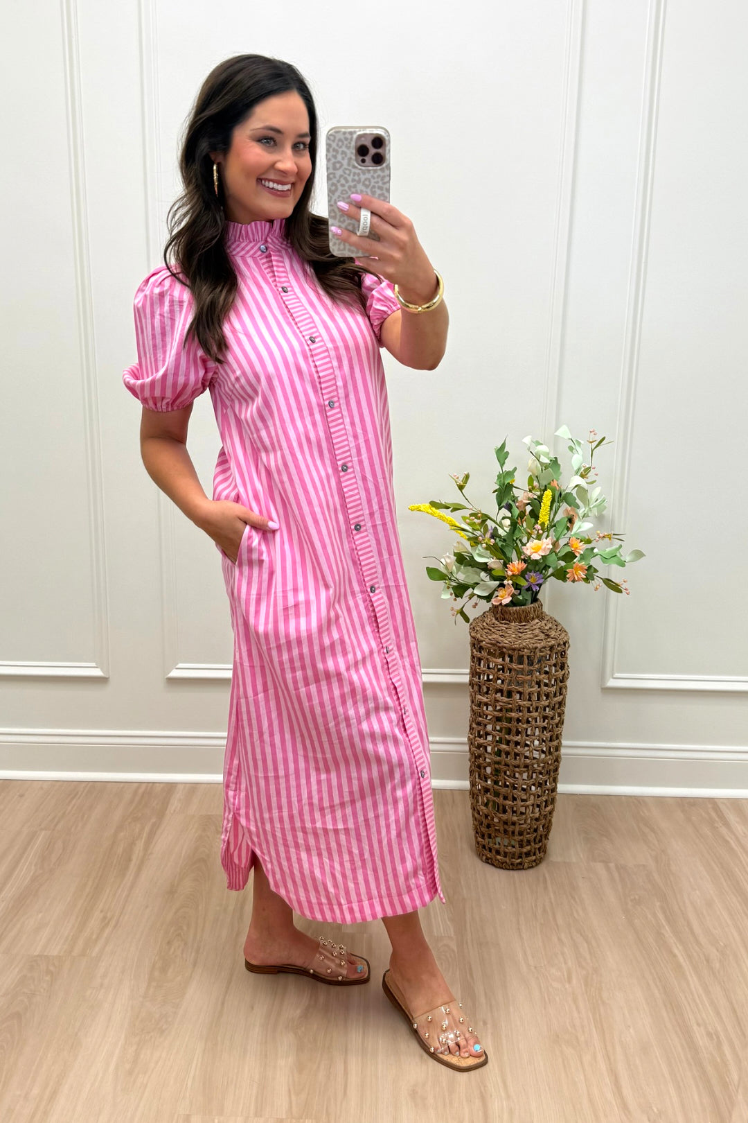 Flirt In Stripes Maxi Dress