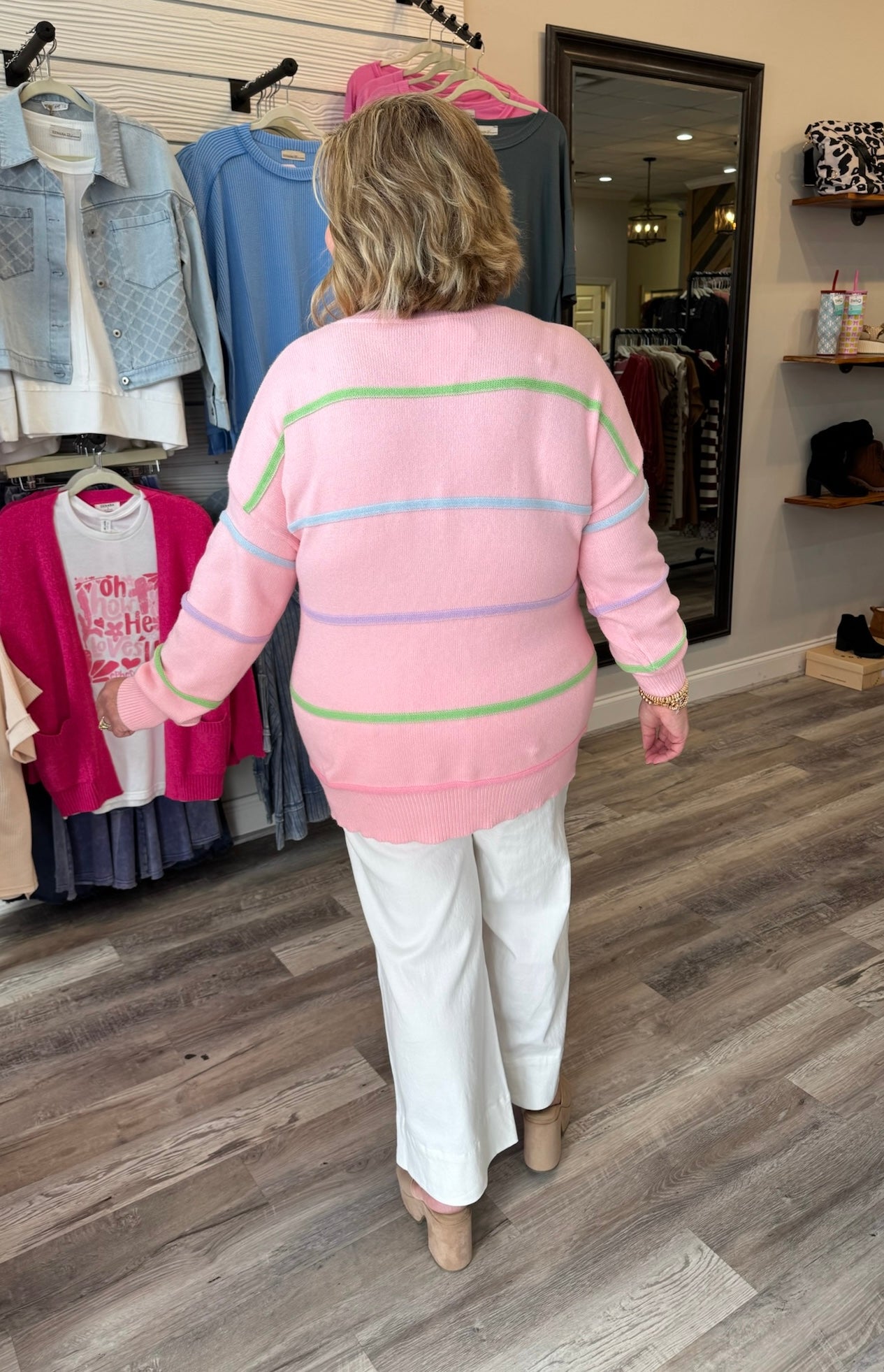 Sassy Stripe Pastel Sweater- FINAL SALE