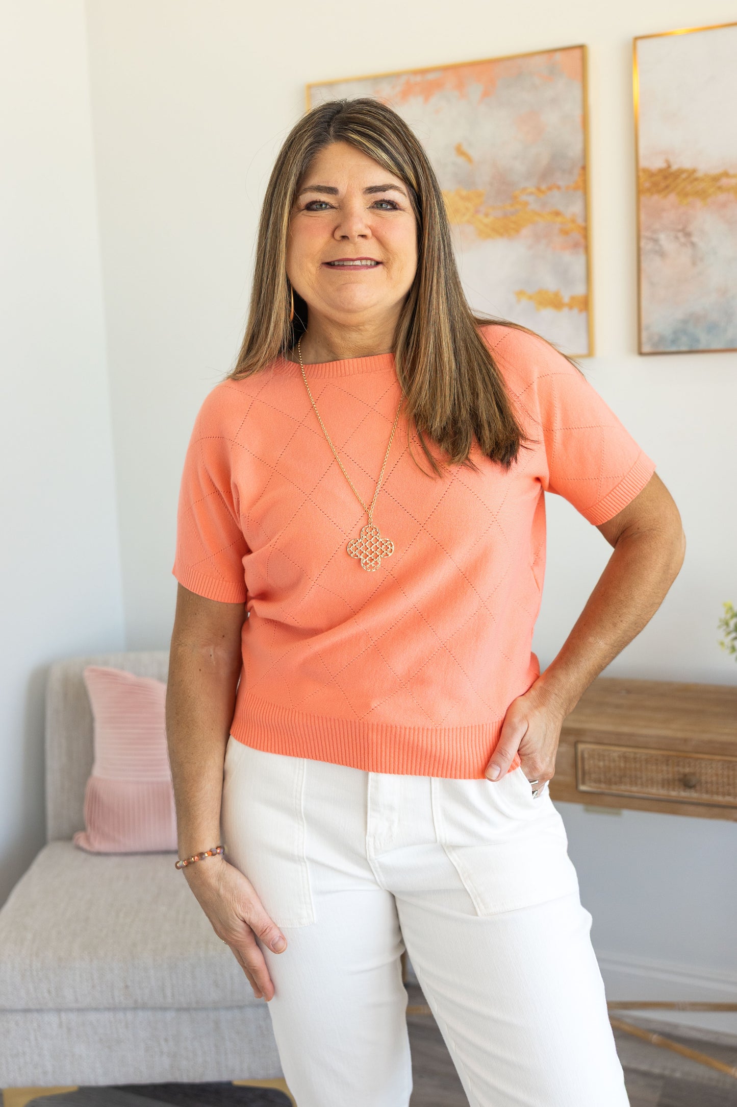 Soft Sunkissed Coral Top