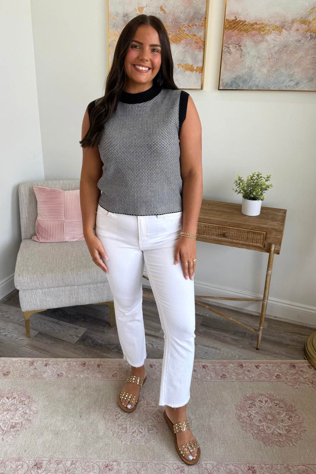 Checkmate Knit Top