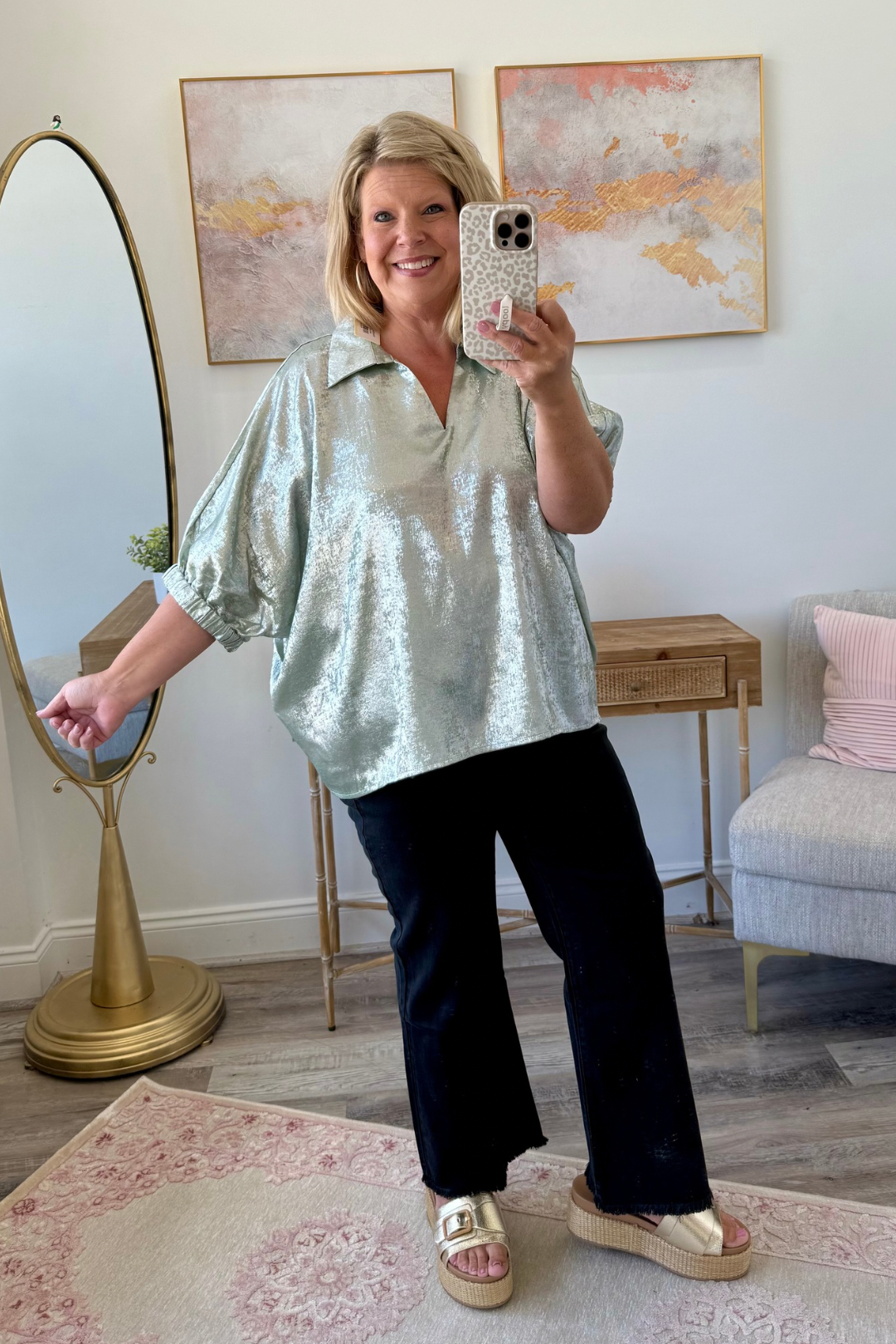 Metallic Mist Top
