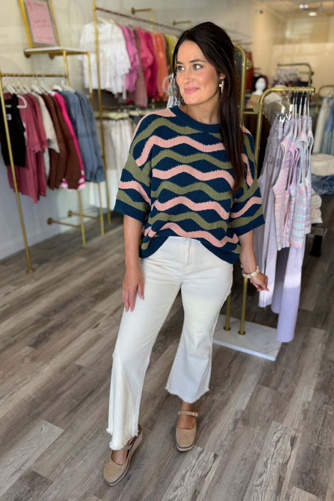 Color Wave Sweater Top