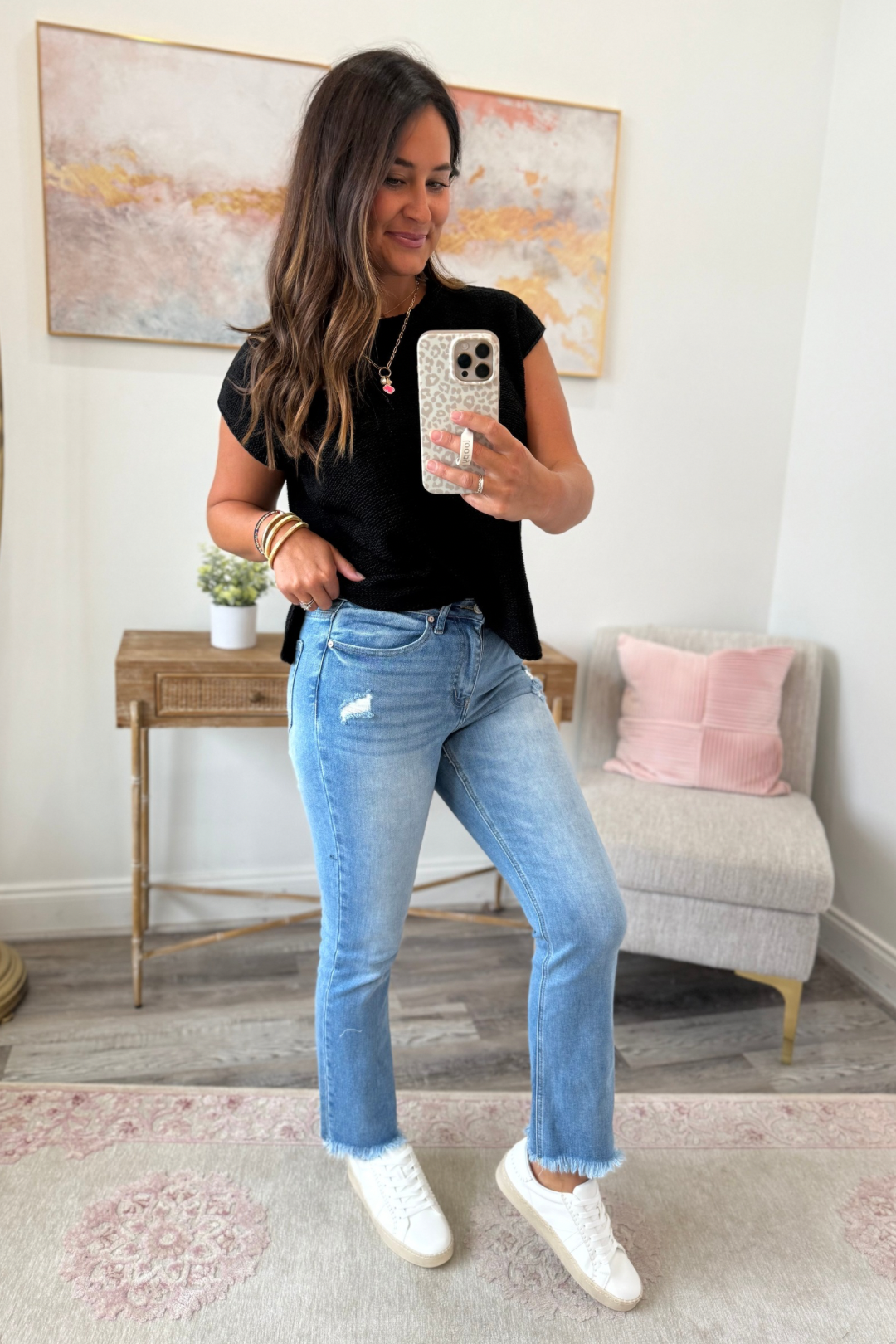 Jaden Frayed Crop Jeans