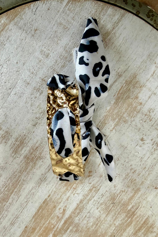 Snow Leopard Scarf Cuff Bracelet