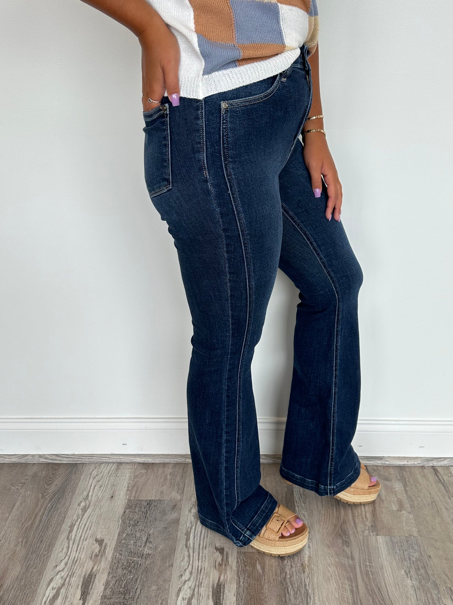 Judy Blue Angled Side Seam Detail Flare