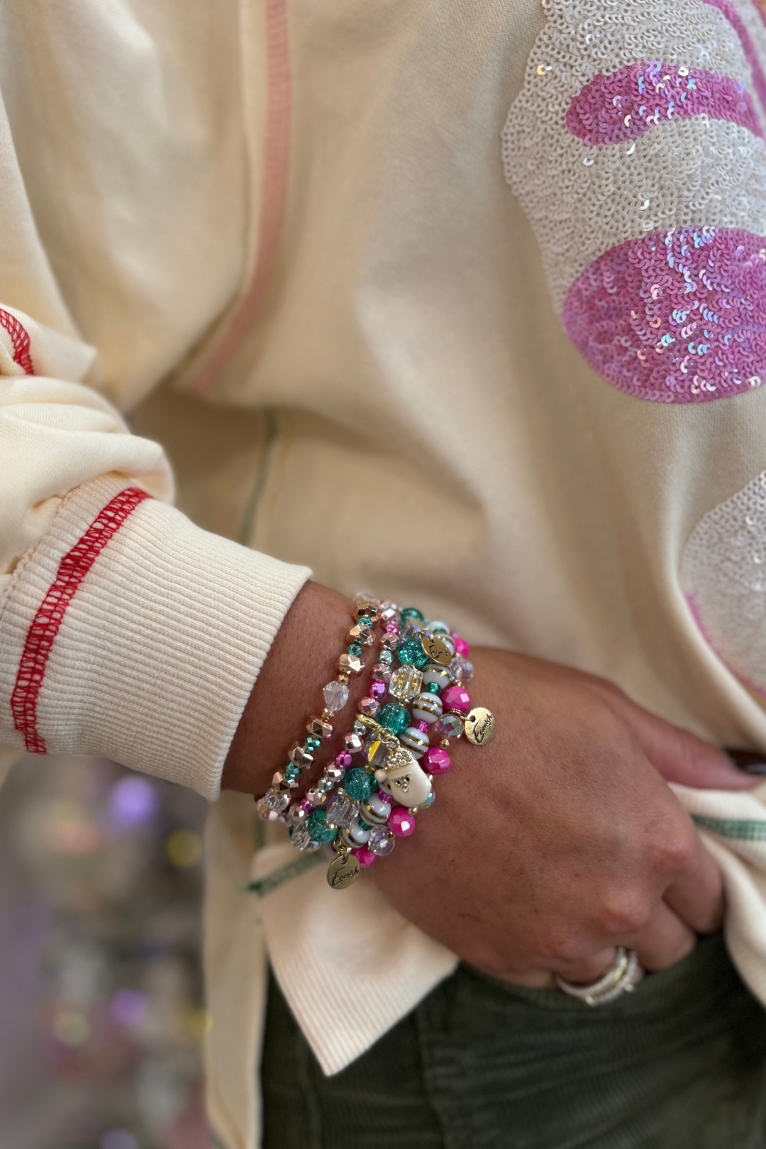 Sequin Claus Kiss Pullover