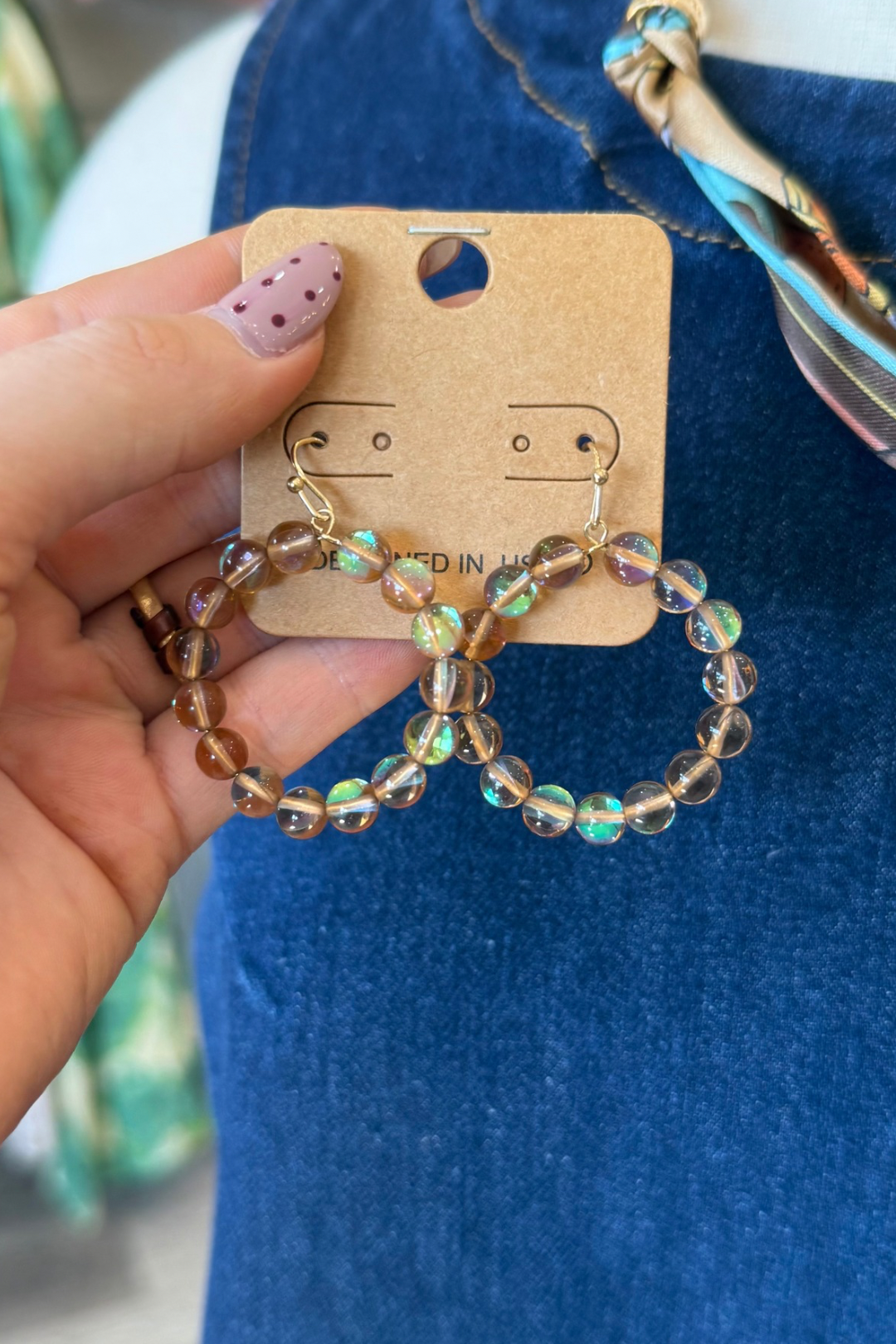Mermaid Bead Circle Hoops