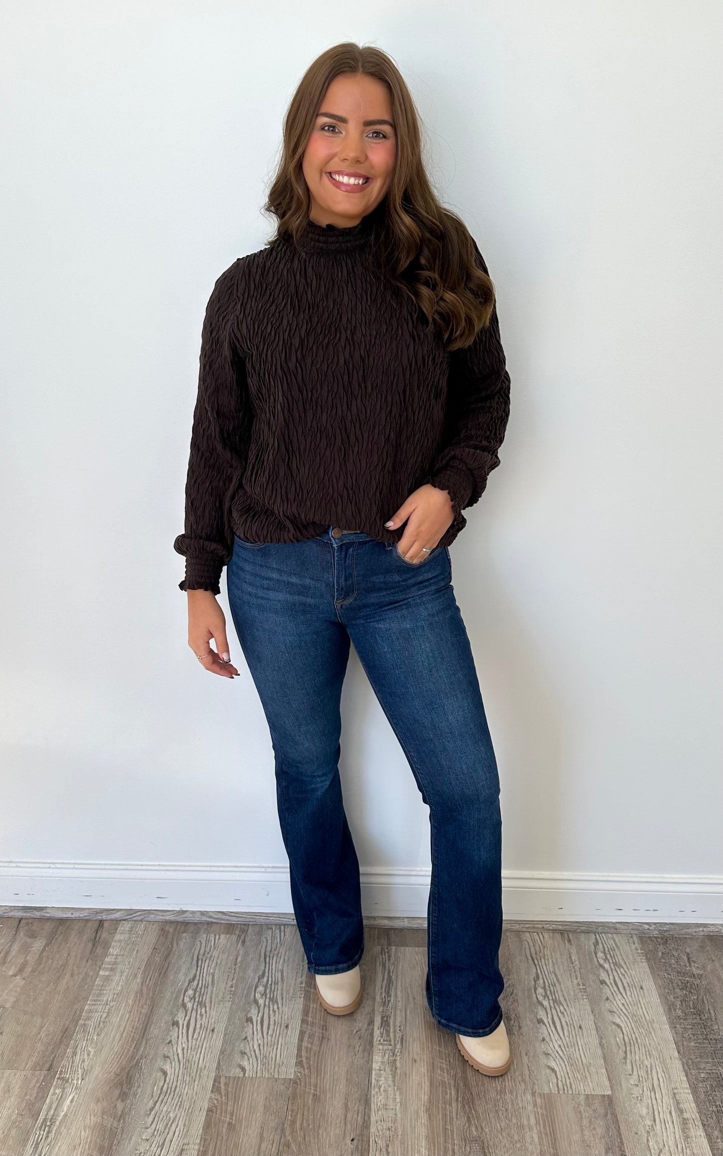 Maisie Mid Rise Dark Flare