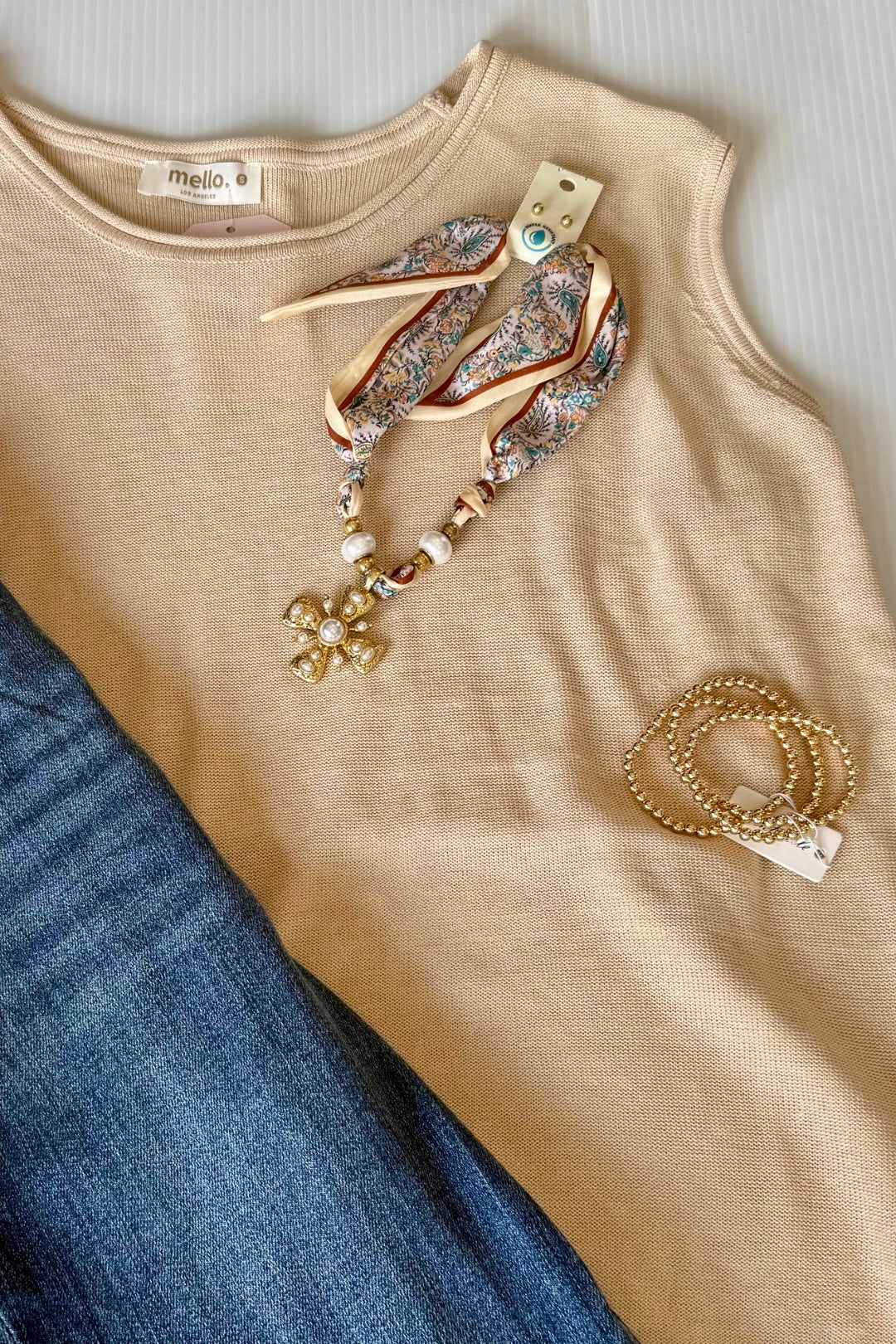 Vintage Embrace Scarf Necklace