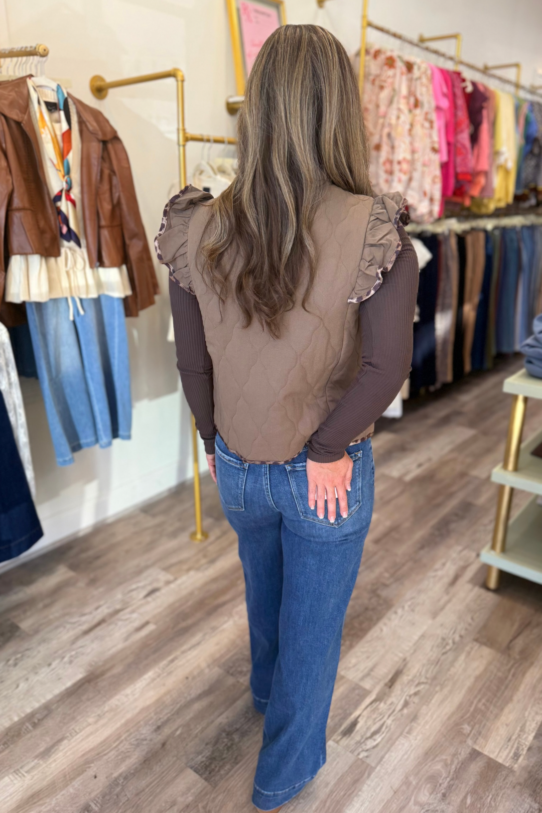 Ruffle Charm Quilted Vest