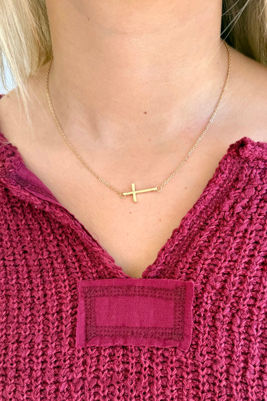 Sideways Cross Necklace  **Final Sale**Online Only**