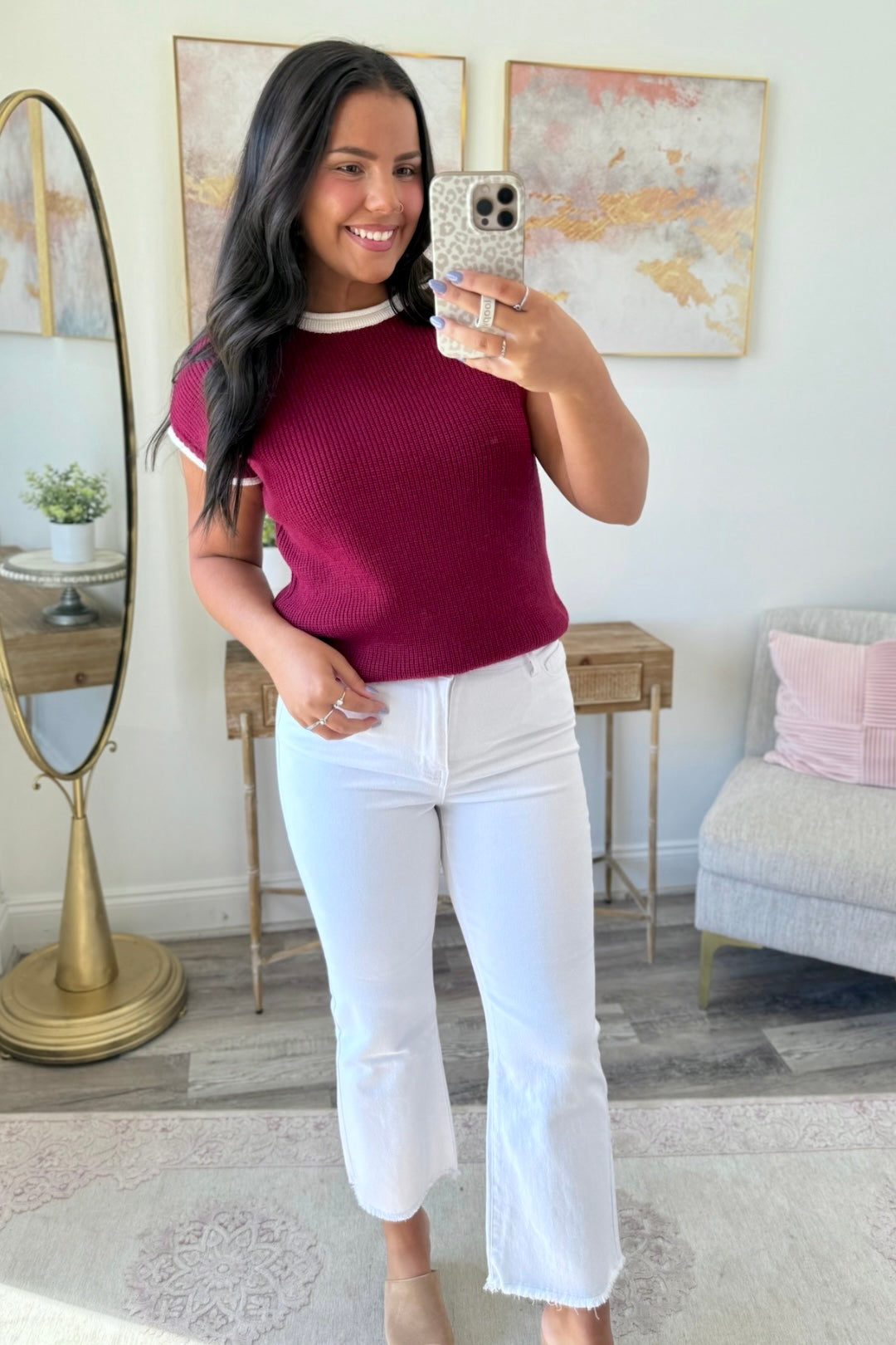 Contrast Kick Sweater Top