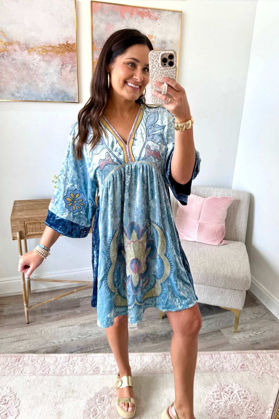 Boho Bloom Velvet Dress