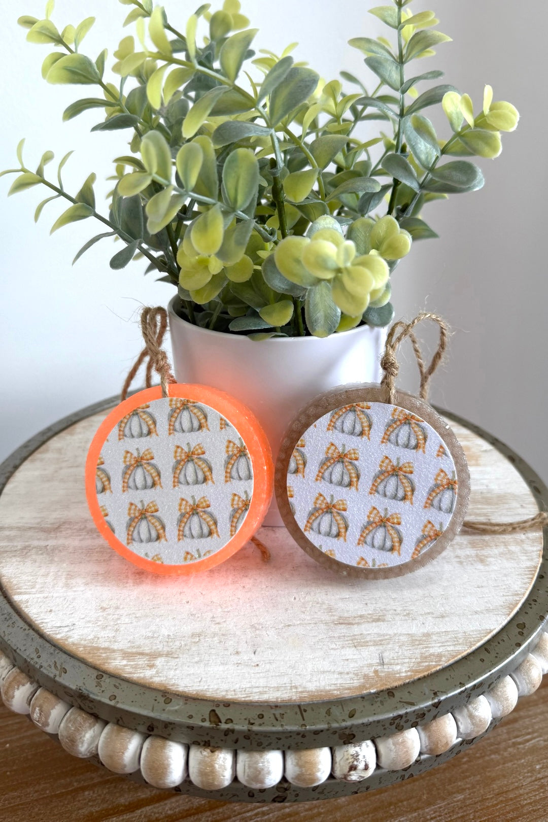 White Pumpkin with Bow Freshie