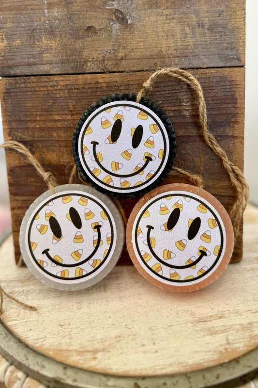 Candy Corn Smiley Face Freshie