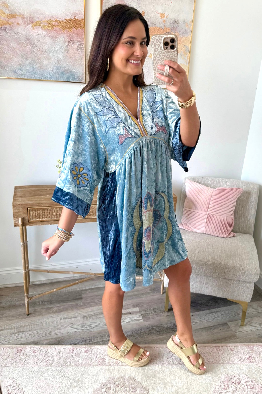 Boho Bloom Velvet Dress