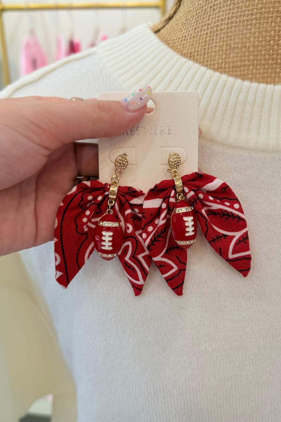 Football Fever Bandana Earrings