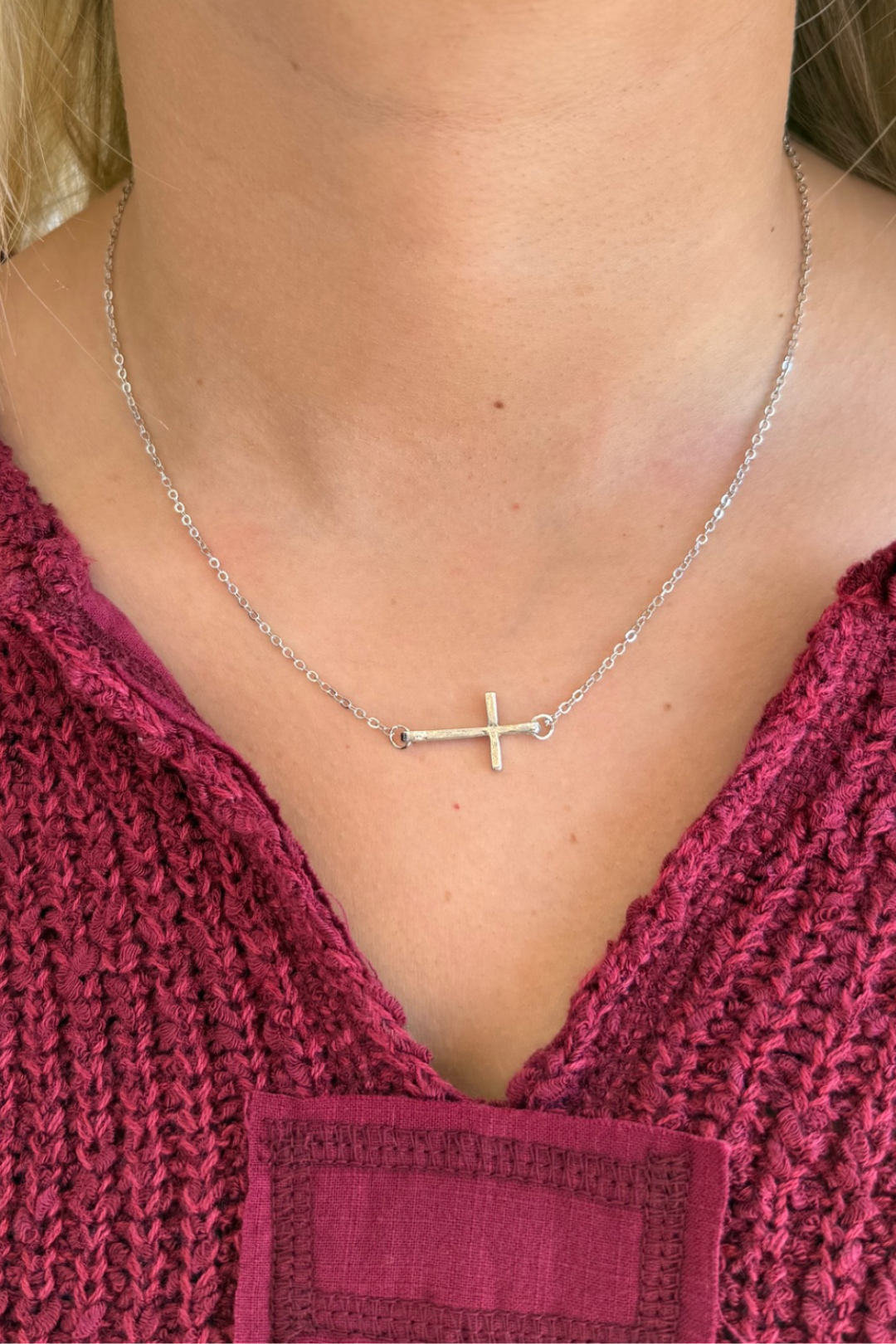 Sideways Cross Necklace **Final Sale**Online Only**