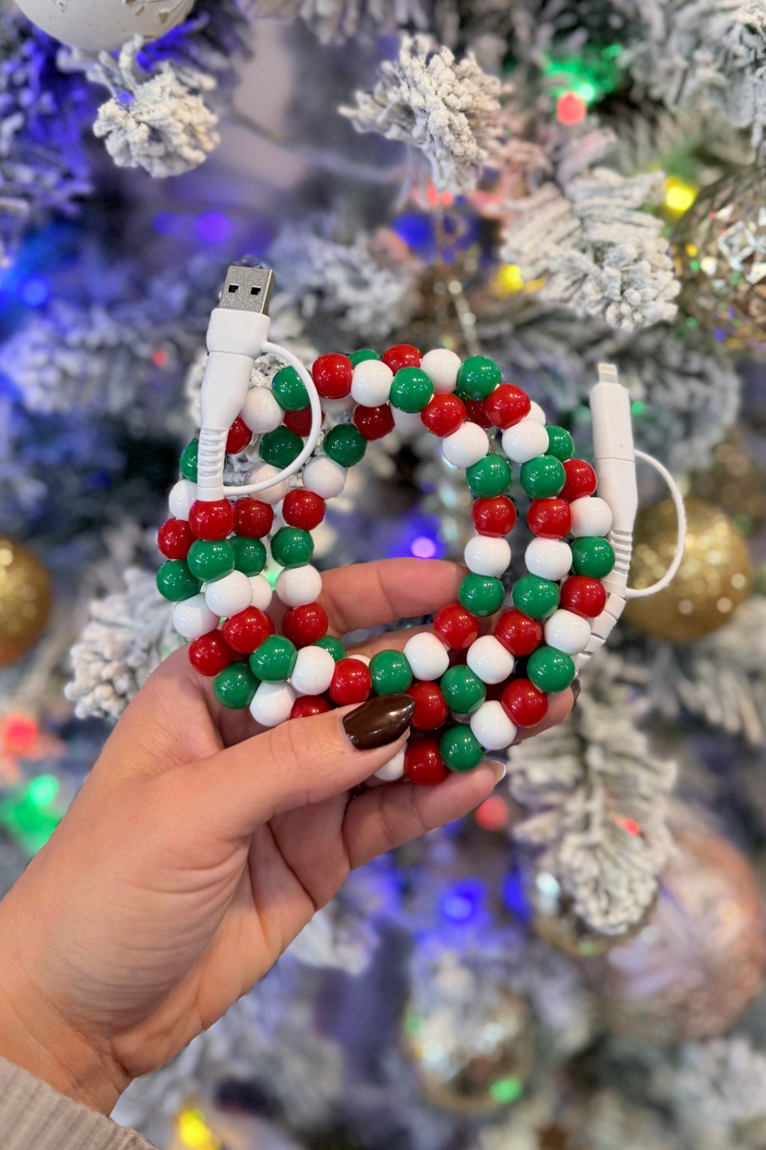 Christmas Beaded Phone Charger