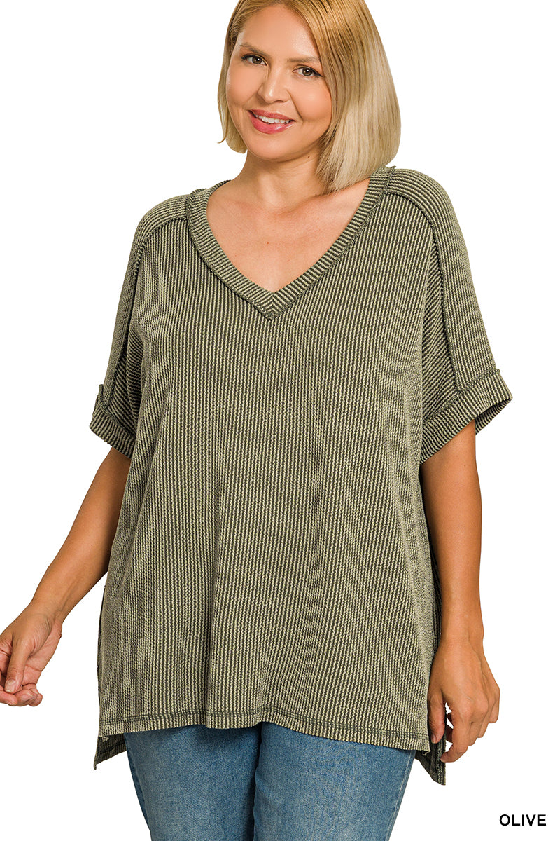 The Contour Ribbed Top - Curvy