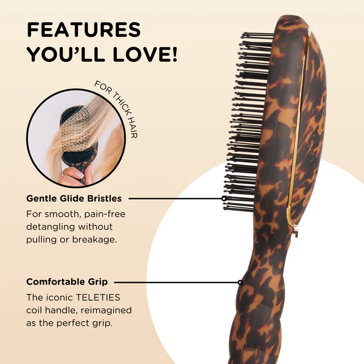 Teleties Detangler Brush for Medium Hair
