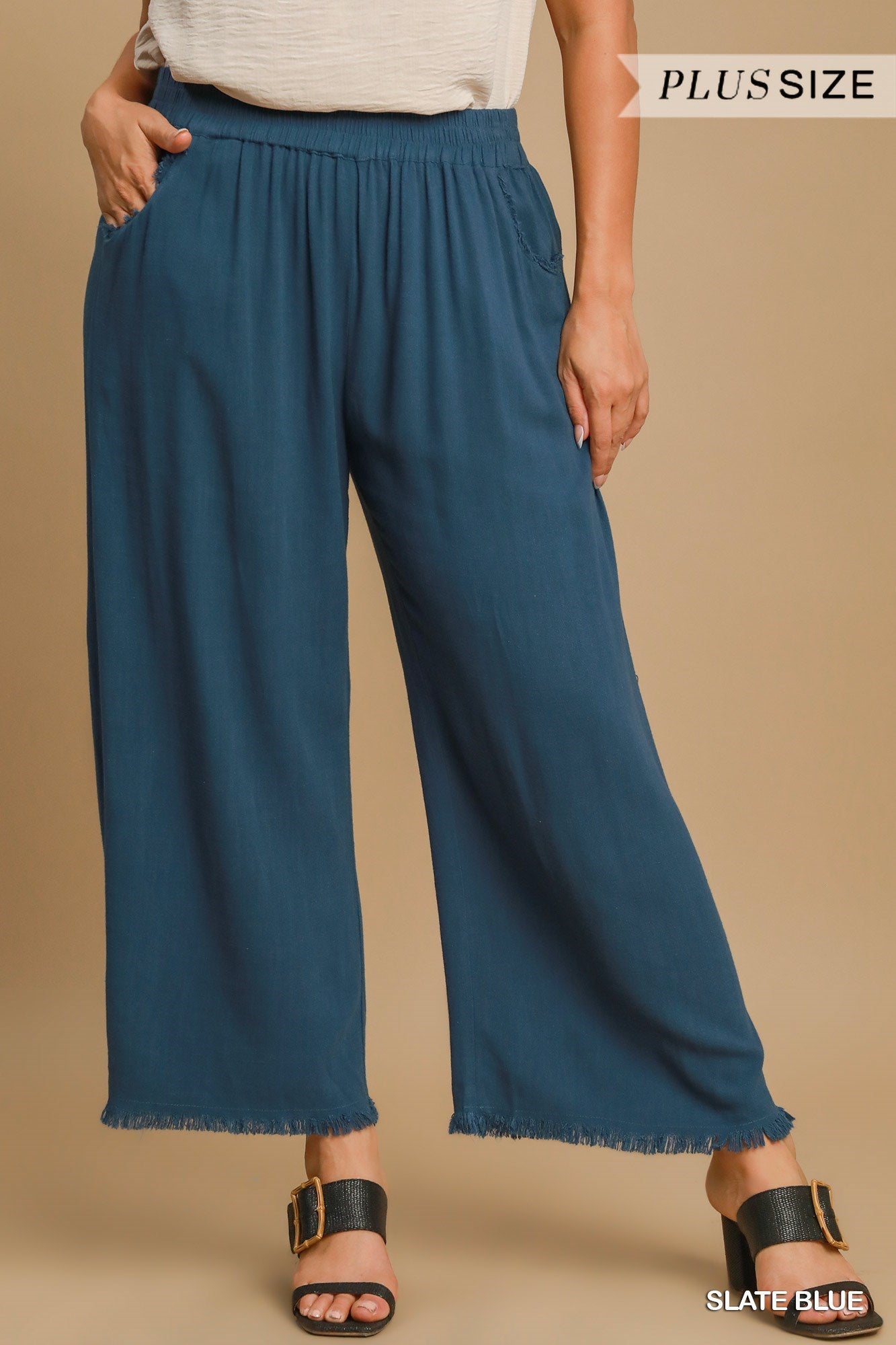 Summer Slate Linen Pants - Curvy