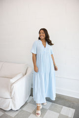 Baby Blue Tiered Maxi