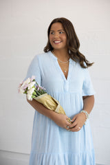 Baby Blue Tiered Maxi