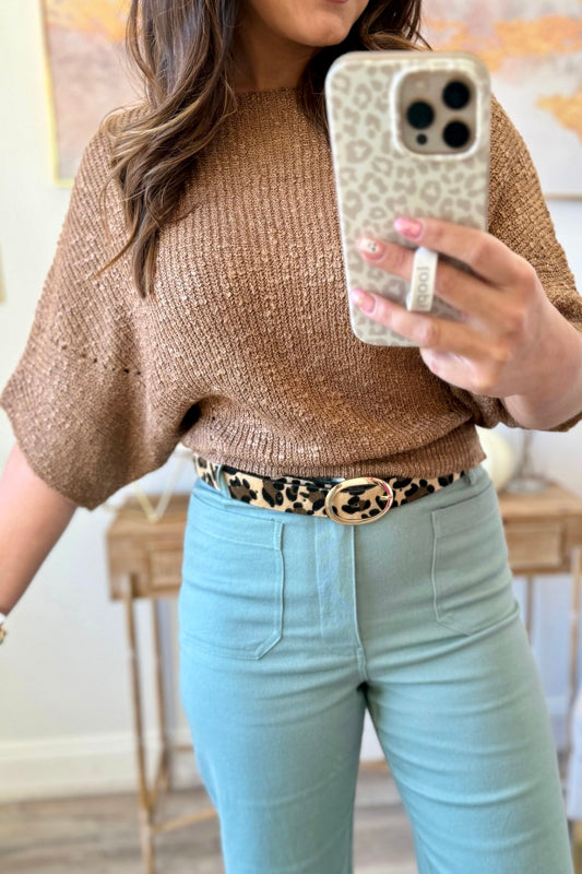 Classic Oval Buckle Leather Belt