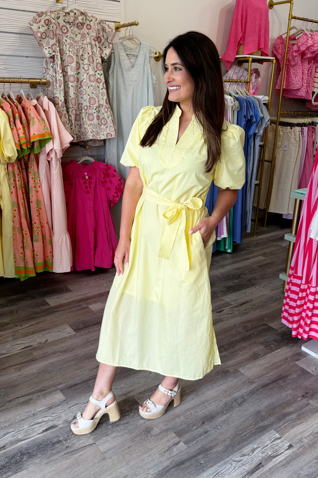 Lemon Glow Maxi Dress