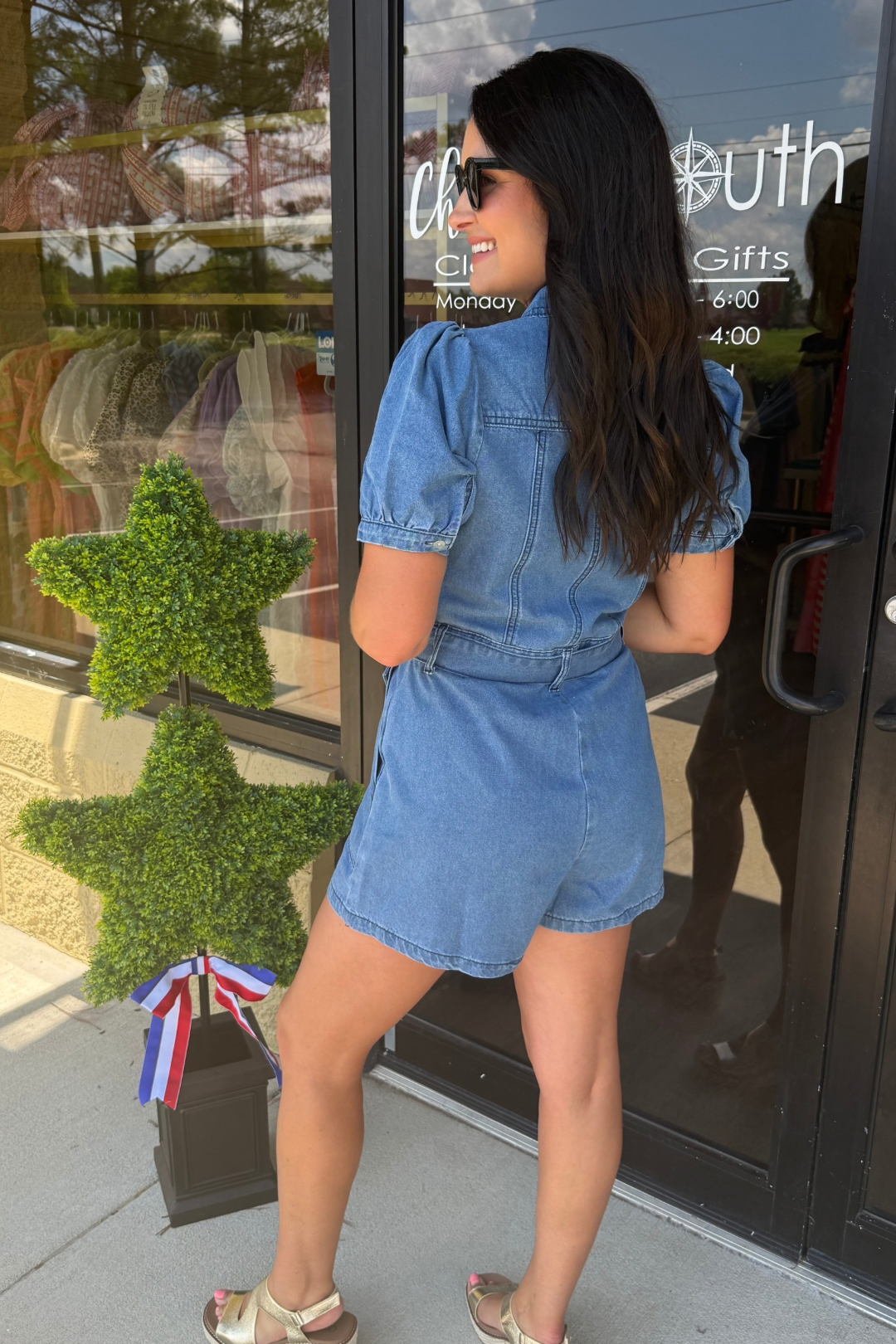 City Stroll Denim Romper