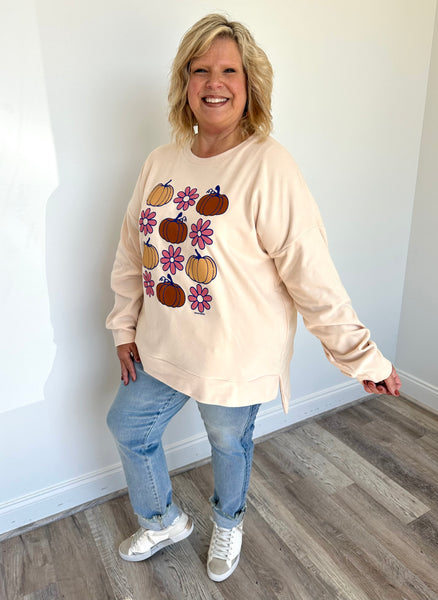 Pumpkin & Flowers Soft Style Tunic