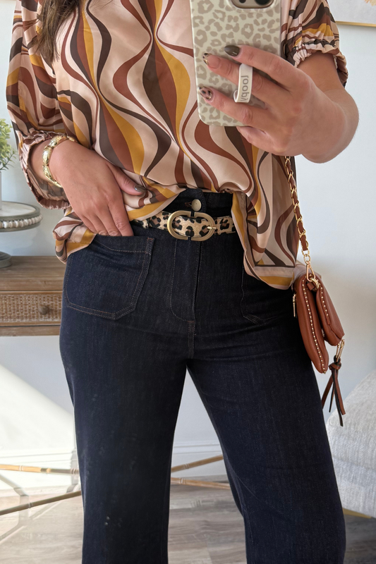 Leopard Double D Buckle Belt