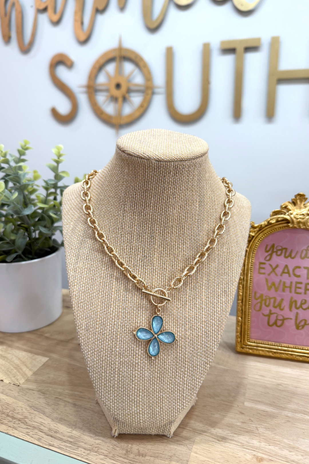 Petal Charm Toggle Necklace