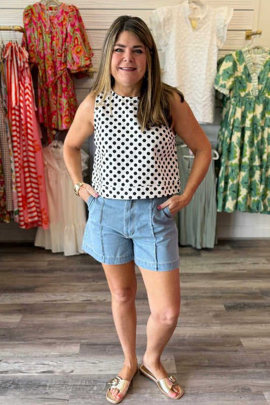 Centerline Denim Shorts