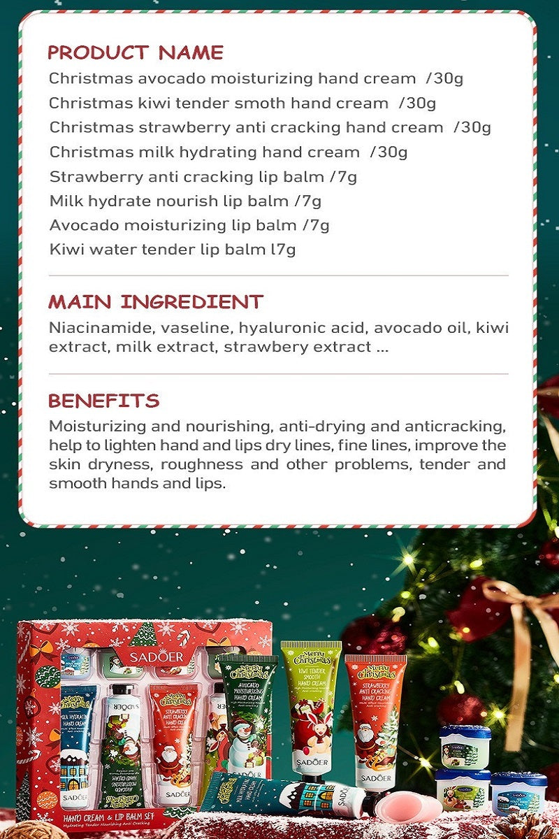 Merry Christmas Hand Cream & Lip Balm Set