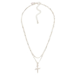 Dainty Layered Cross Pendant Necklace