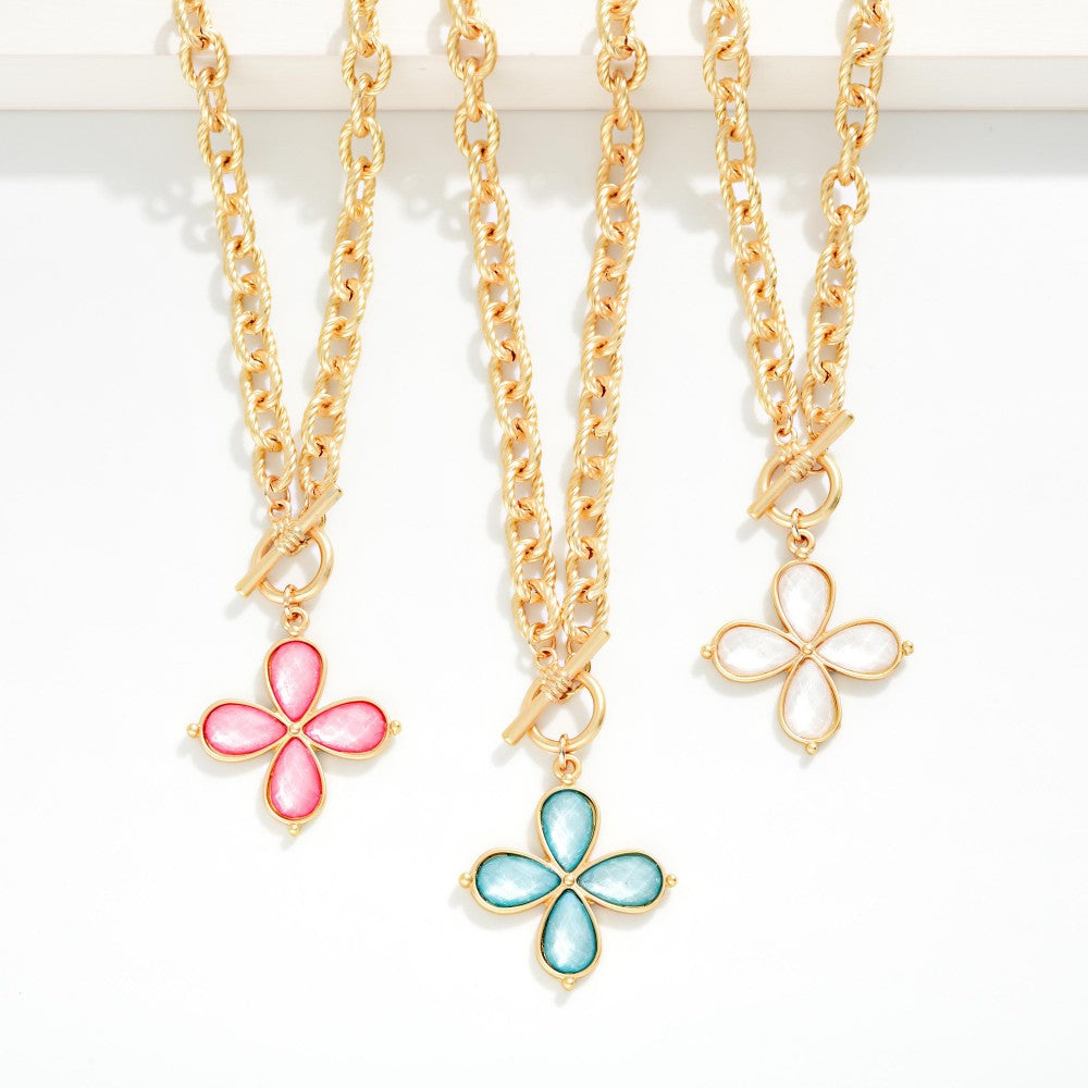 Petal Charm Toggle Necklace