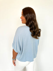 TEXTURED ELASTIC CUFF BLOUSE TOP  **Final Sale**