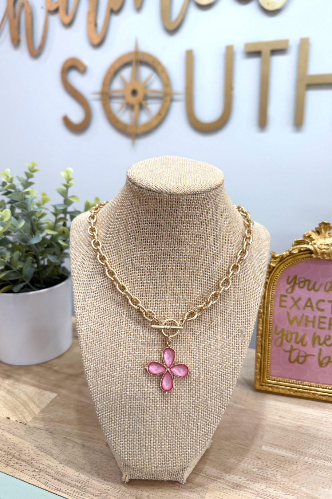 Petal Charm Toggle Necklace