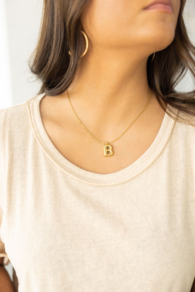 Dainty Bubble Initial Necklace