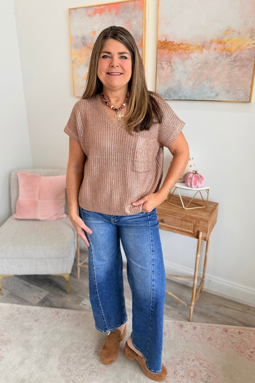 Rose Glow Sweater Top