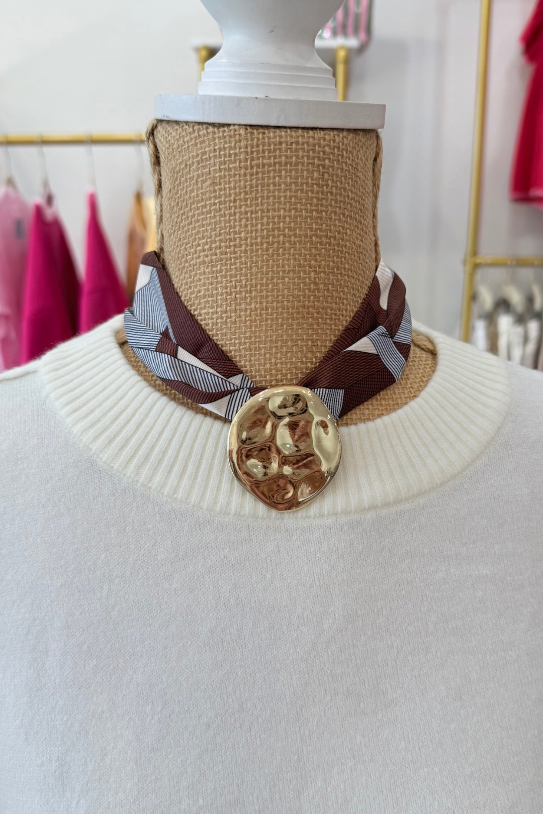 Golden Halo Scarf Necklace