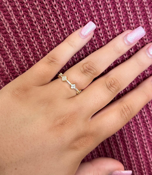 Dainty CZ Adjustable Ring