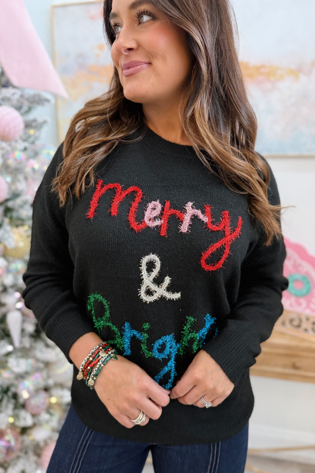 Merry & Bright Tinsel Sweater