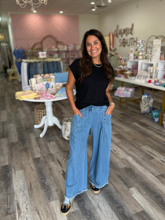 Soft Structure Wide Leg Pants