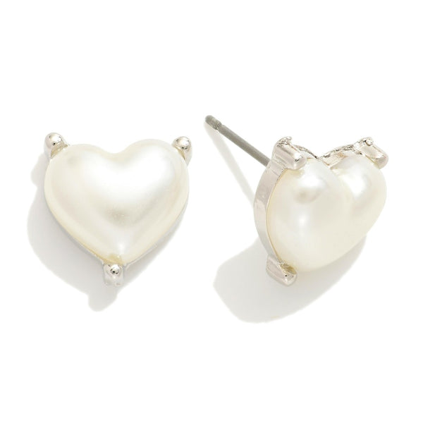 Puffy Heart Stud Earrings