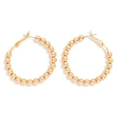 Gold Beaded Hoop Earrings